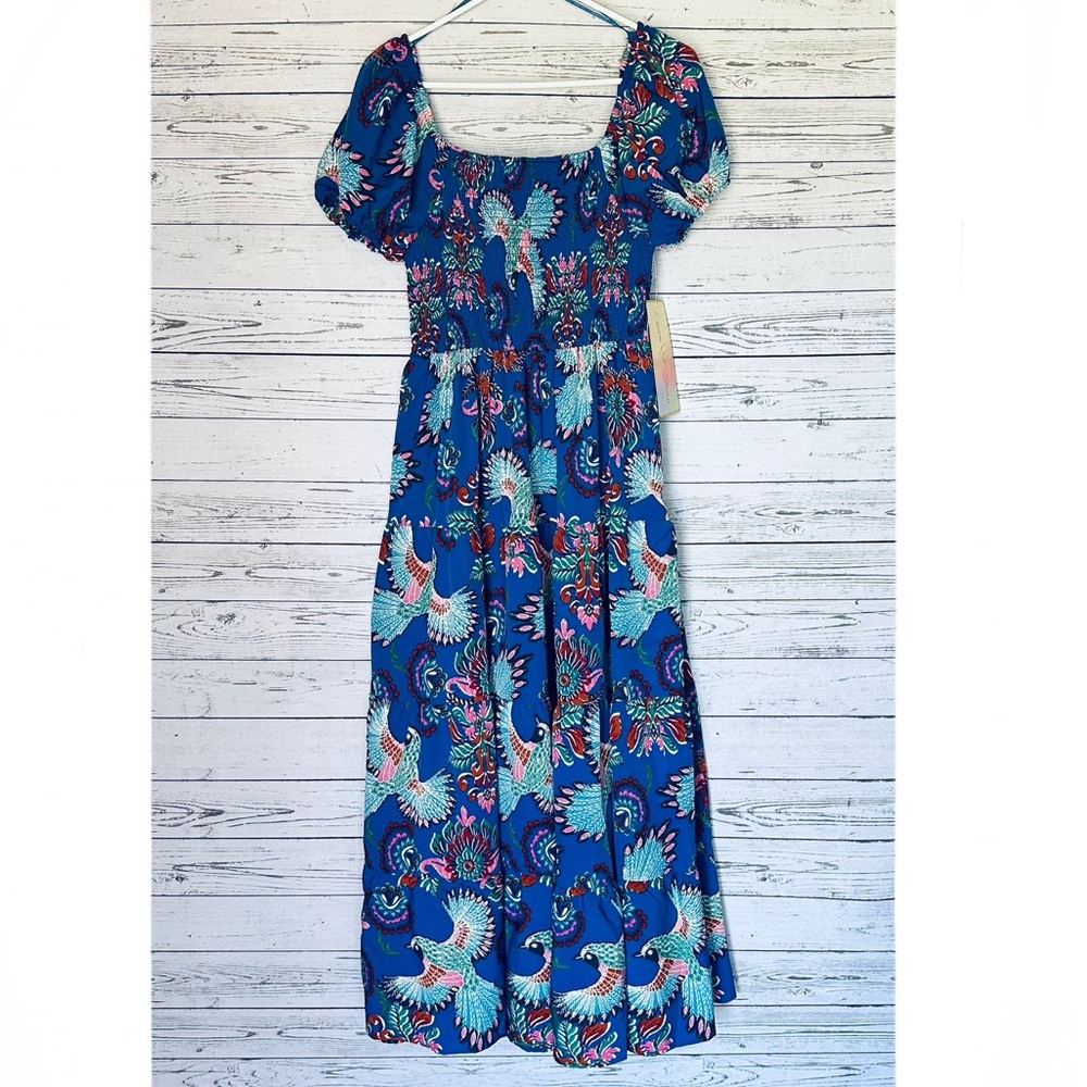 Coco And Shay Women's Long Dress Short Sleeves Blue